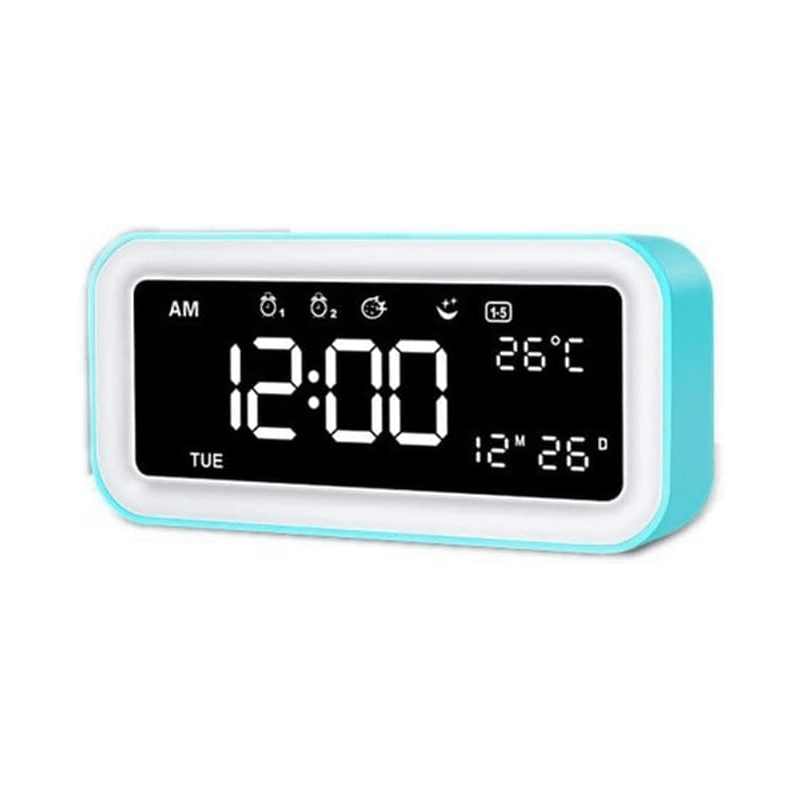 TEMU Led Clock, Alarm Clock, Mood Lighting, Date Display, Temperature Display, Backlight, Night Light, , Music Alarms