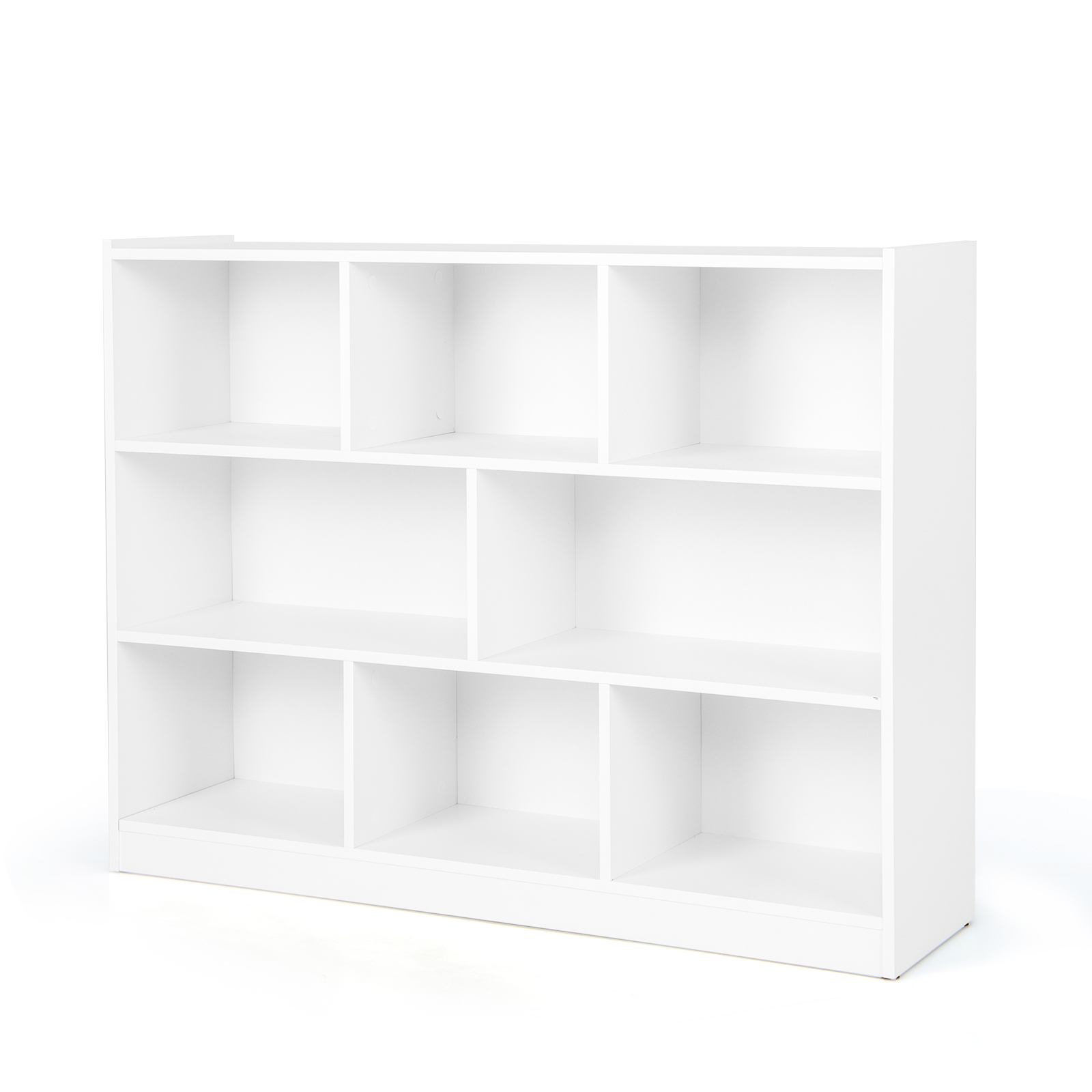 Image of Bookcase, Freestanding 3-tier Open Bookshelf, Modern 8-cube Storage Display Shelving, Wooden Toys Storage Organizer, Multipurpose Storage Cabinet For Living Room, , Study, White