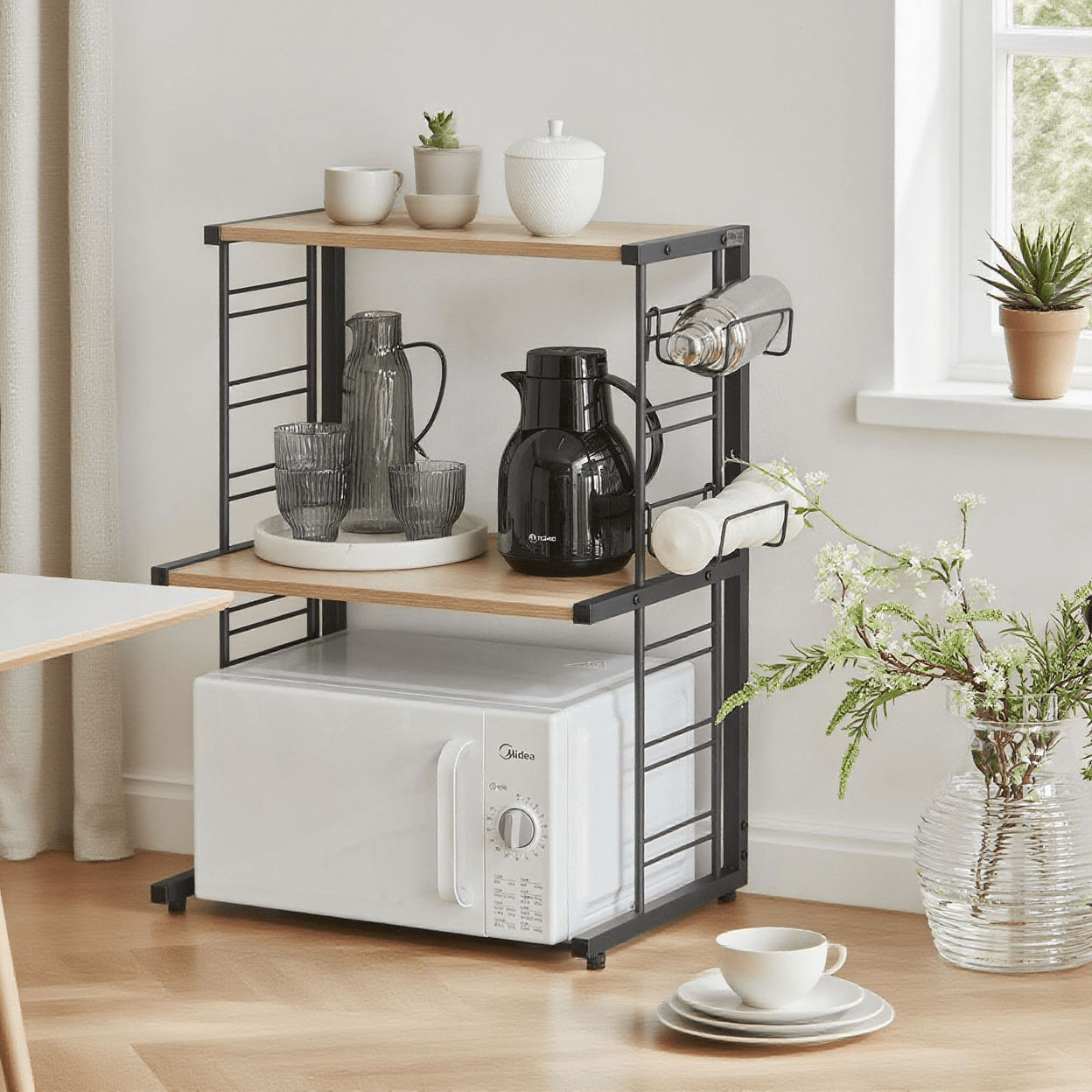 TEMU 1pc Étagères Micro-Ondes de Cuisine Support pour Four à Micro-Ondes Double Four Micro-Ondes Étagère à Micro-Ondes Étagère de Cuisine 2