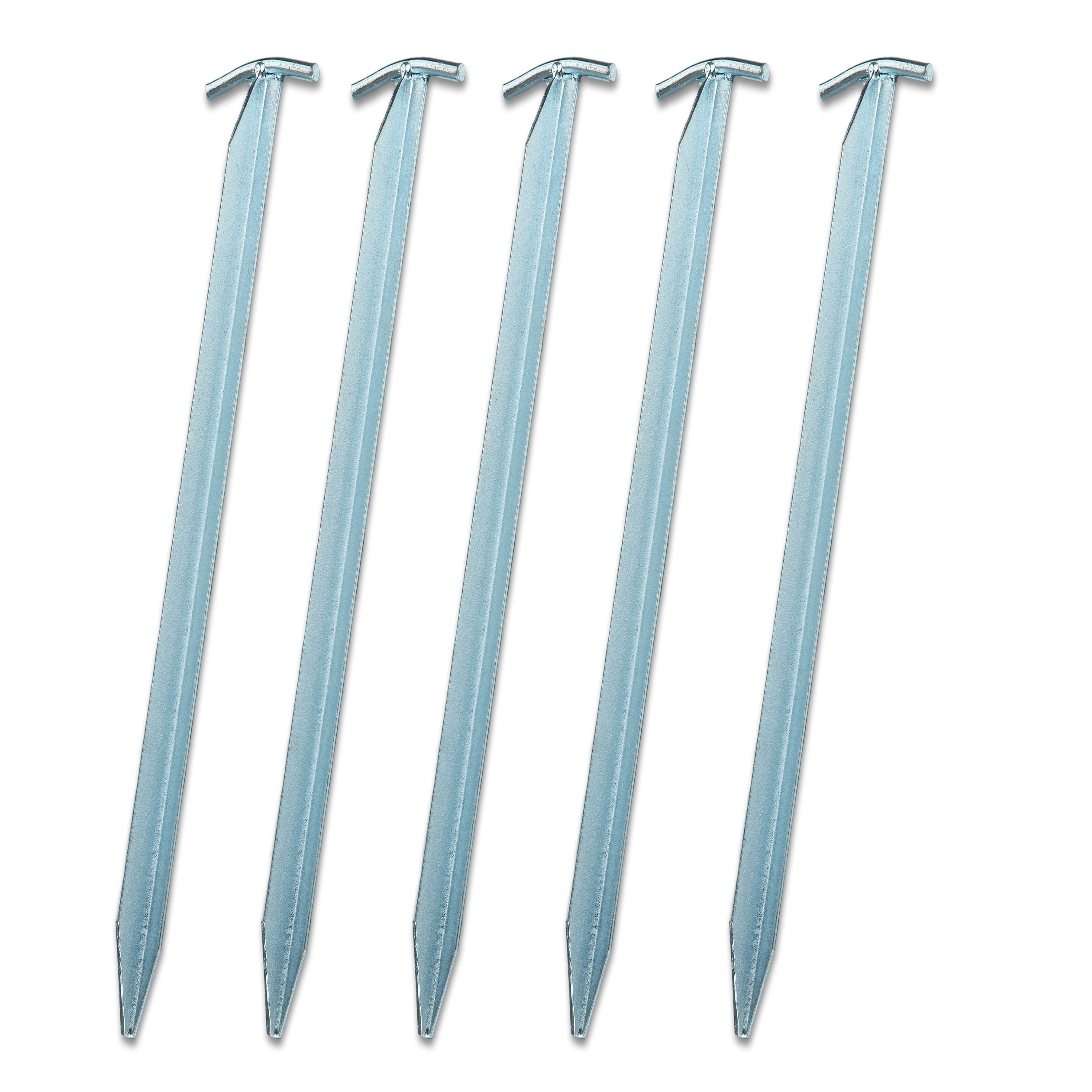 Image of 5-piece Steel Pegs, 40 Cm - T-profile - Rock Nails, Tent Pegs For Hard Ground, Tent Stakes, Ground Spikes, Camping Accessories, Outdoor Set