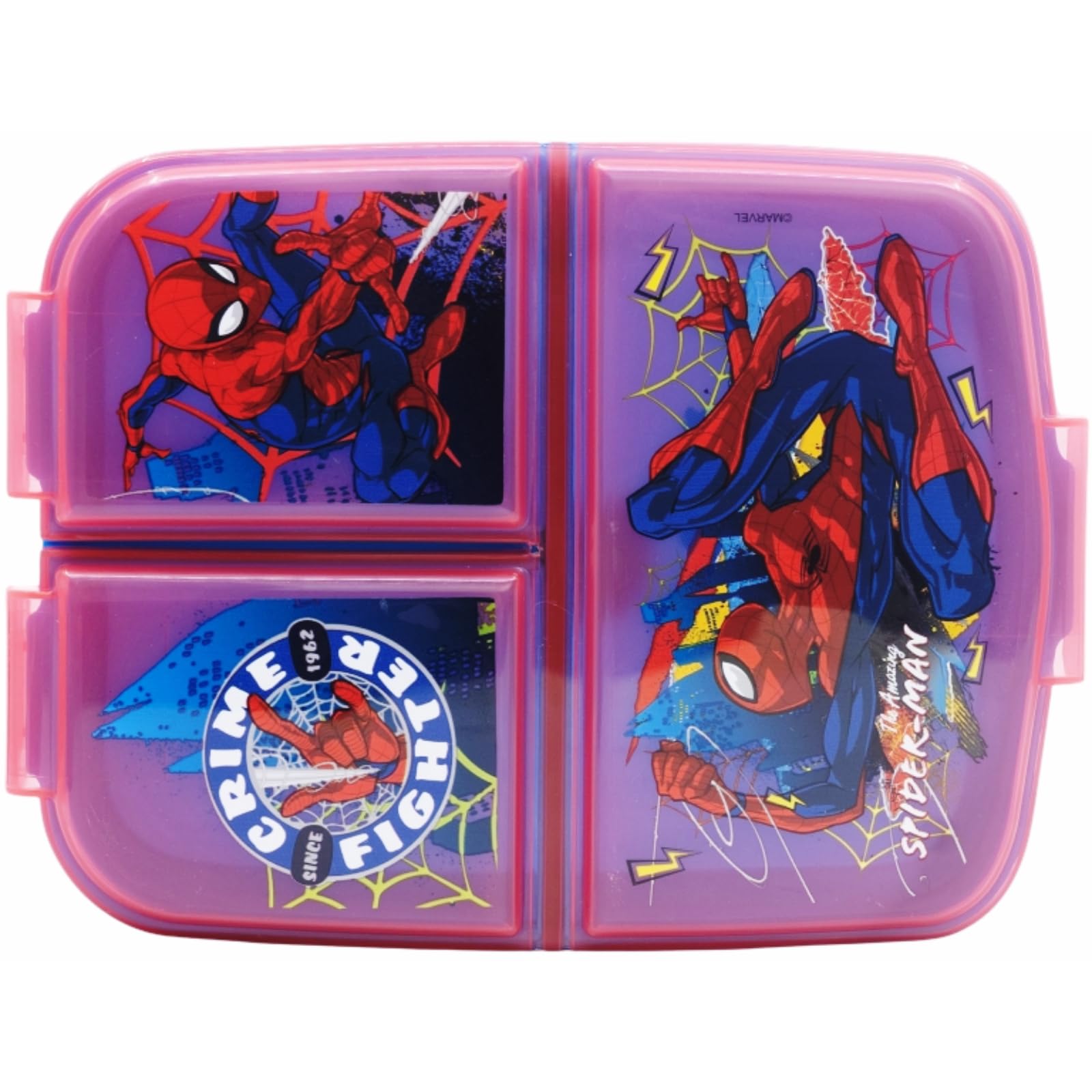 TEMU School Lunch Box With 3 Compartments Plastic Lunch Box For Kids - Bpa Free Spiderman Lunch Box