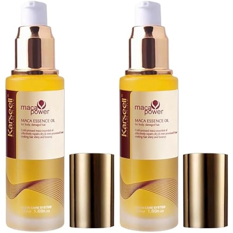 TEMU Karseell Maca Pack Of 2 Hair Serums: Argan Oil, Moisturizing, Nourishing, Repairing, Professional For Dry, Damaged, Dyed, Bleached, , Shine, ,