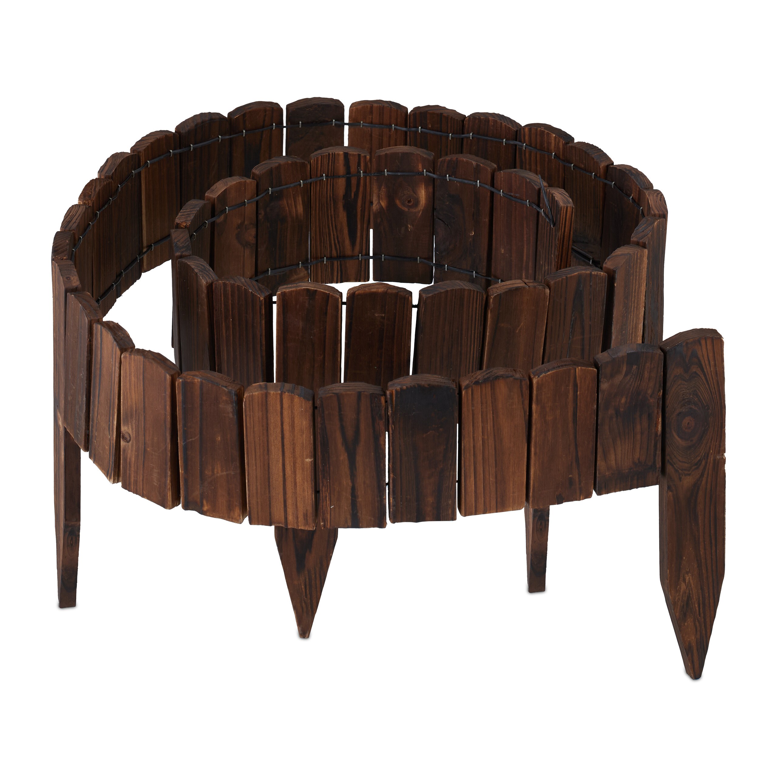 E-shop Beeteinfassung in Dunkelbraun - (B)200 x (H)10 cm