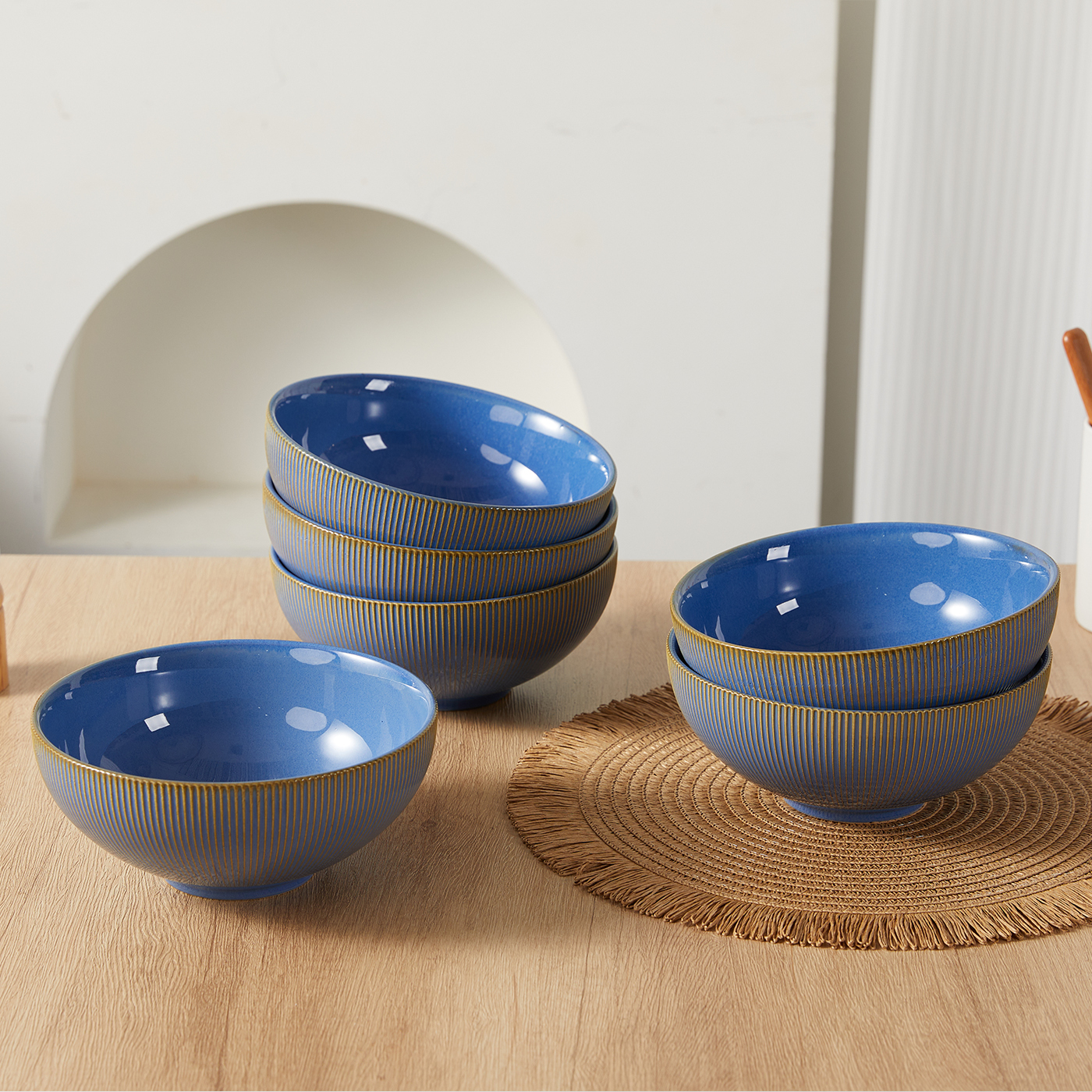 TEMU Ensemble de vaisselle 6 pièces, 8 pouces, Ø20cm, 1450ml : assiette , assiette plate principale, assiette à pâtes, assiette à fruits, assiette à