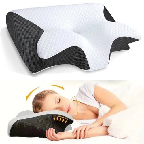 cervical pillow 2 in 1 ergonomic memory foam pillow for head neck shoulder support relaxation and stress relief 60x40x12 14cm