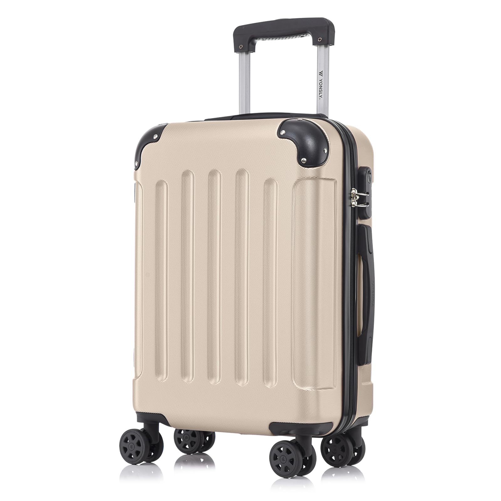 Cabin Luggage, Hard Shell With 4 Wheels 360° Spinner & Number Lock, Suitcase For Travel & Business
