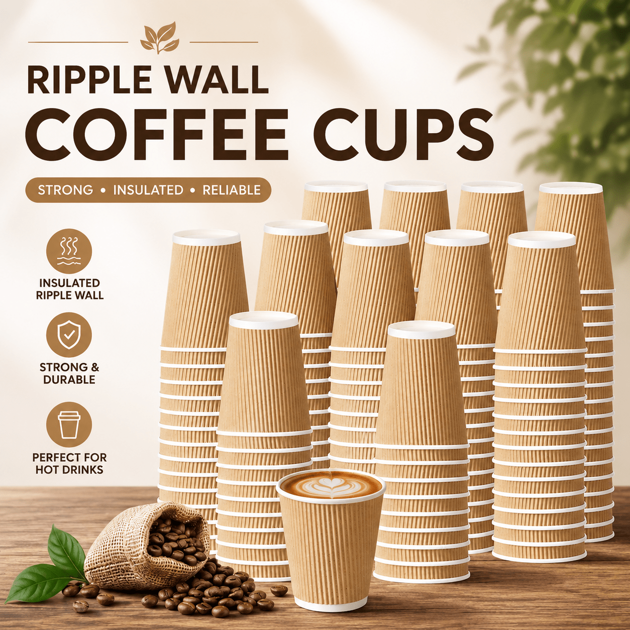 stl coffee cups disposable ripple paper cups for tea hot drinks triple walled insulated disposable cups takeaway coffee cups leakproof paper cups ideal for cafe office events