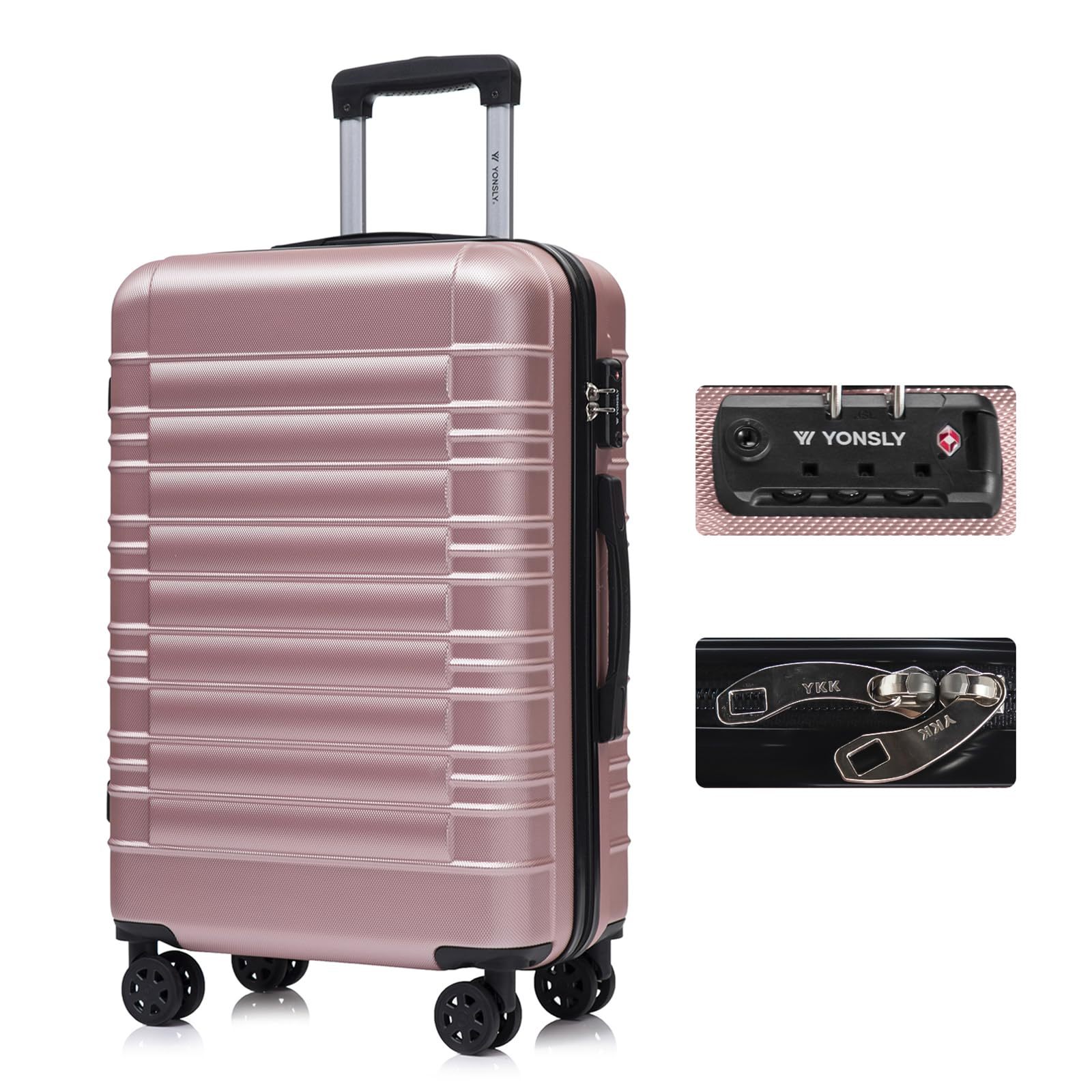 Suitcase With , Ykk Zipper, Hardshell Trolley Cabin Luggage, Rolling Suitcase, Carry-on Luggage With 4 Wheels For Business Trips, Vacation, Air Travel