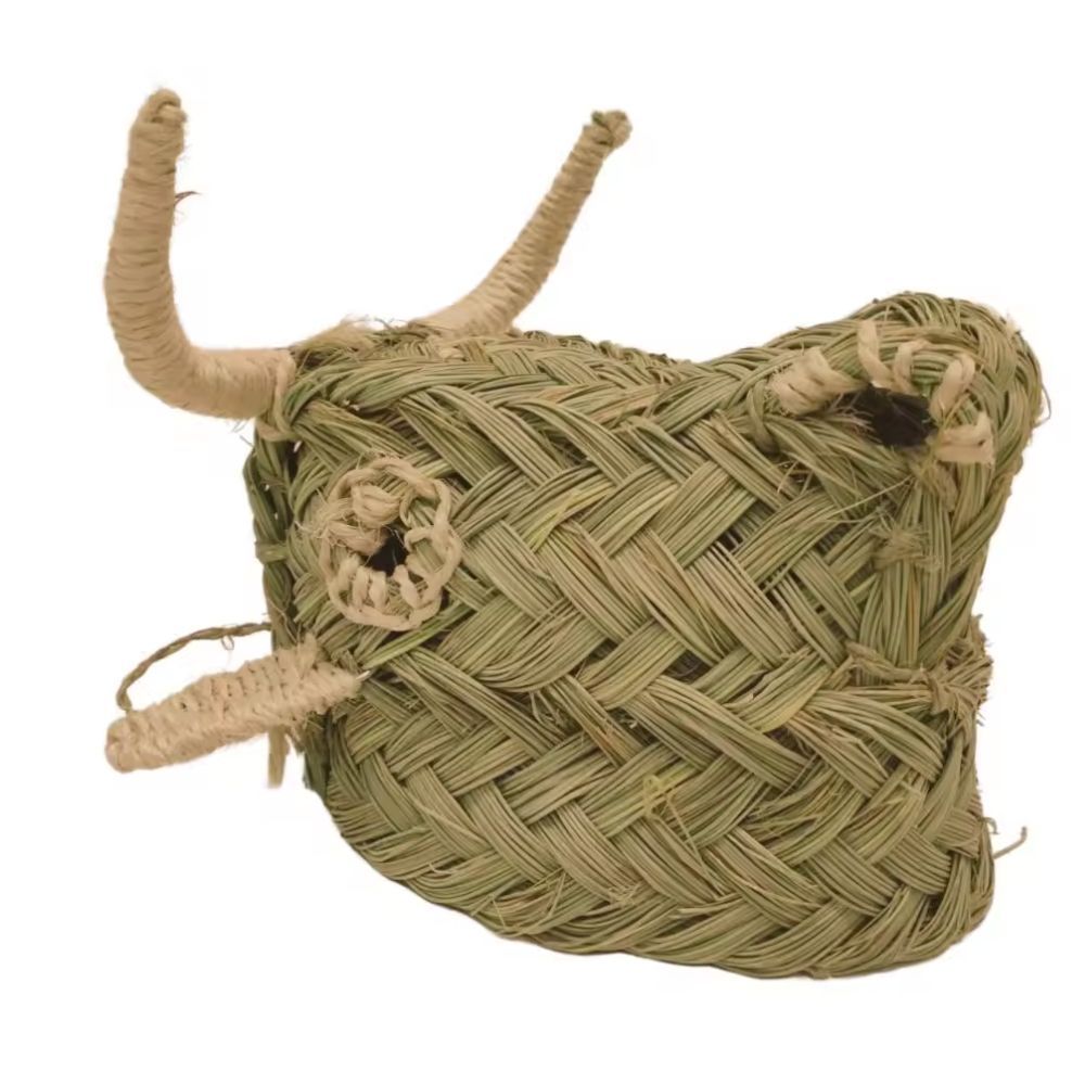 TEMU Decoración Pared Cabeza Vaca Mini Natural de Forma Artesanal Medidas 18 cm de x 19 cm de Largo x 20 cm de Ancho