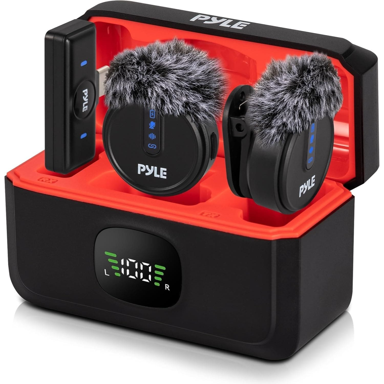 Image of Wireless Lavalier Microphone System - Noise-reducing Lapel Microphone With Magnetic Mount, , Charging Case, Windshield, Usb-c For Vlogging And Interviews