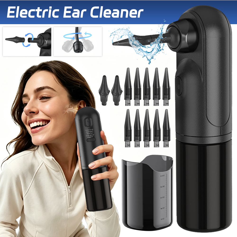 TEMU Electric Ear Wax Removal Kit, Rechargeable Ear Cleaner With 4 Water Flush , 10 Replaceable Tips, 250ml Large Capacity Water Tank, Type-c