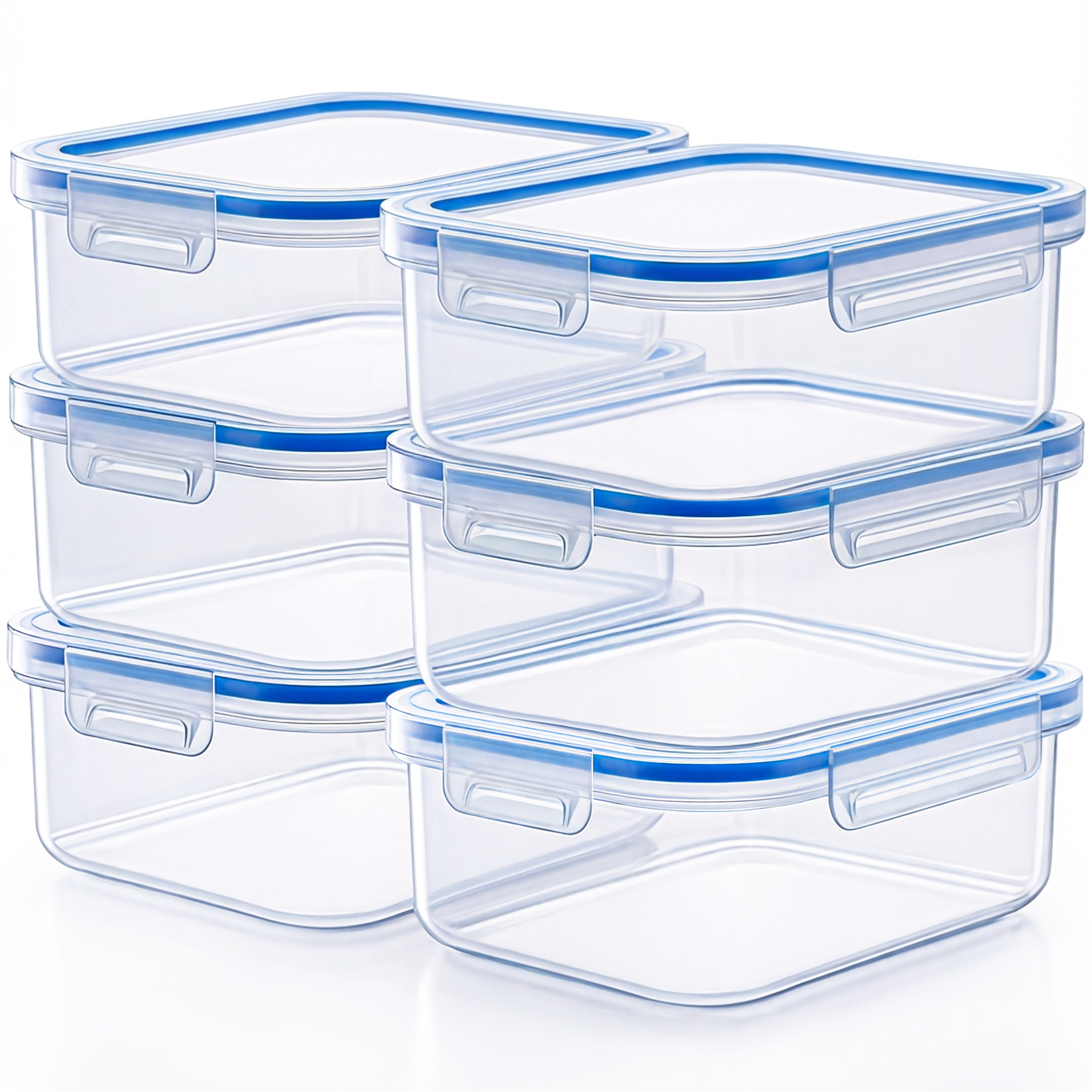 Airtight Storage Containers With Lids 2l Meal Prep Boxes Bpa-free, Transparent Kitchen Organizer
