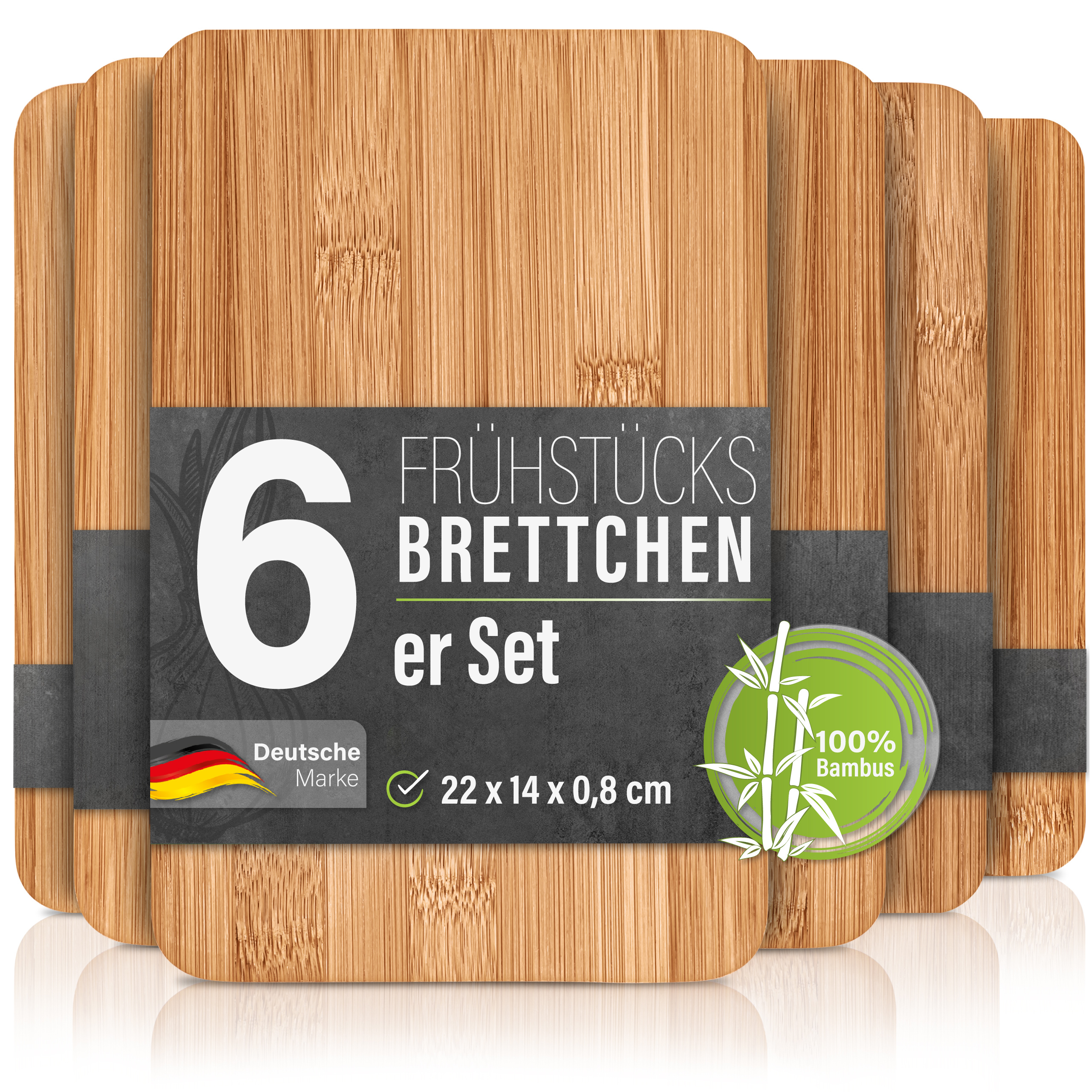 Image of Bamboo Wood Breakfast Board 22x14x0.8cm - 6 Or 12pcs Breakfast Board Wooden Board Board Breakfast Board Wooden Board Cutting Board Cutting Board Cutting Boards For Breakfast, Snack, Dinner, Bread Meal