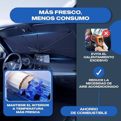 parasol coche delantero protector solar suv y camión parasol paraguas coche a los rayos uv parasol plegable141x81cm.