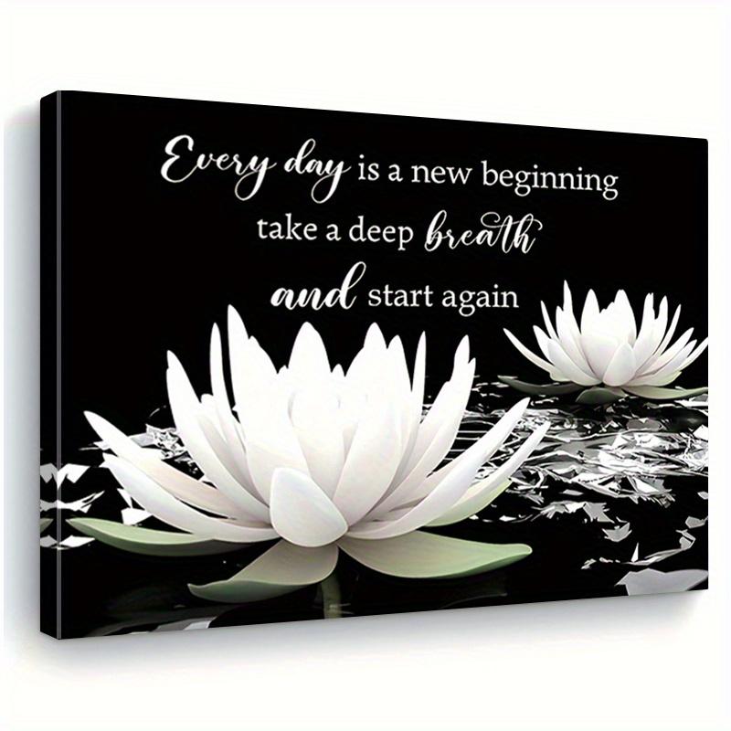 TEMU 1pc 2d Flat Zen Canvas Wall Art - Modern Wooden Frame Print, Suitable For Living Room, Bedroom, Bathroom Decoration. For Room Decoration, Home