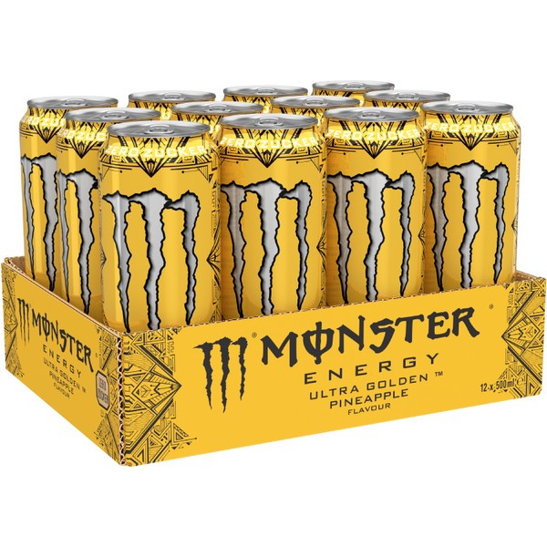 12 Cans Of Monster Energy Ultra Golden Pineapple 500ml Including Deposit And Energy Tax