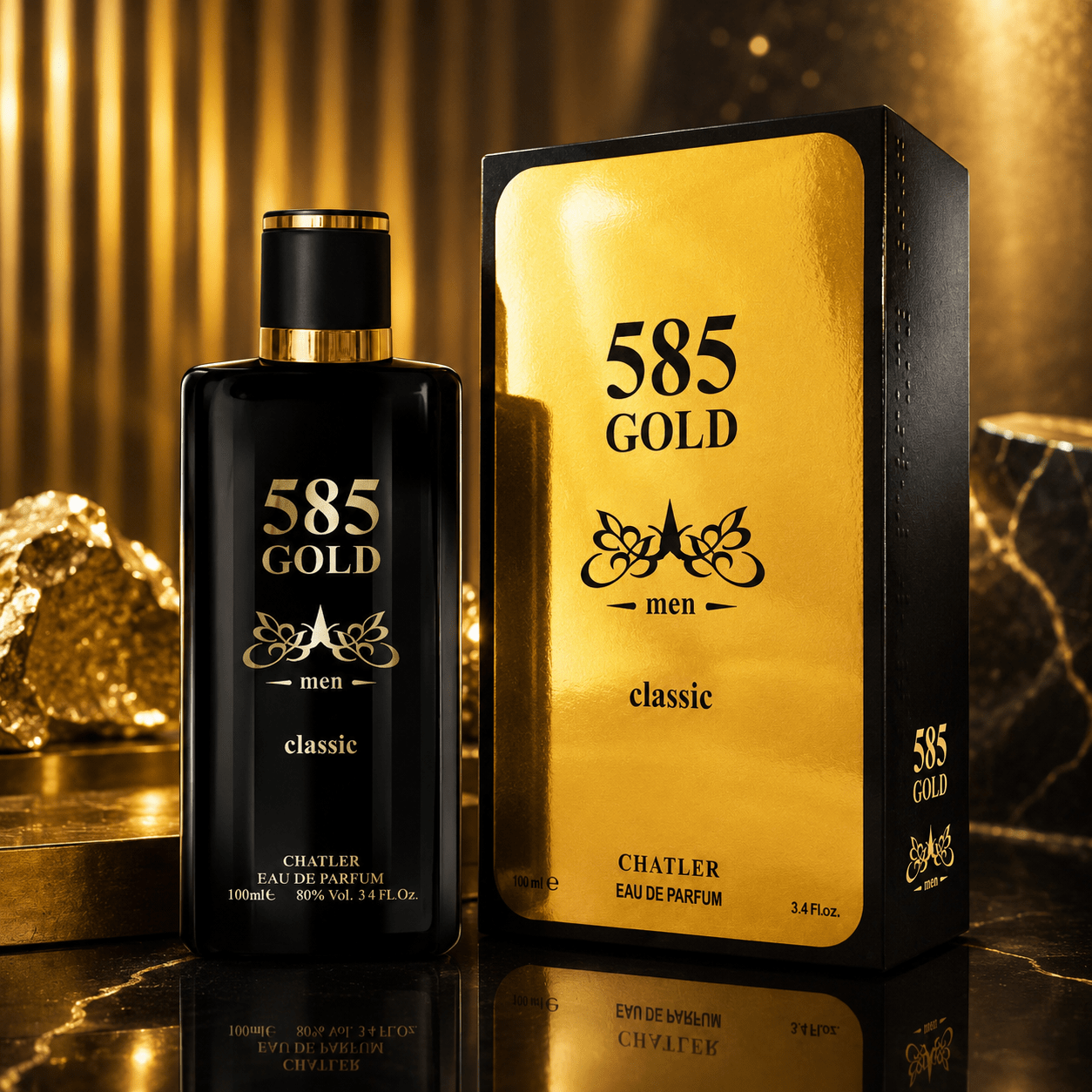 E-shop Everlyx - Parfüm 585 Classic von Chatler Eau de Parfum 100ml, intensiver und eleganter Duft mit holzigen und gewürzigen Noten, warmer und