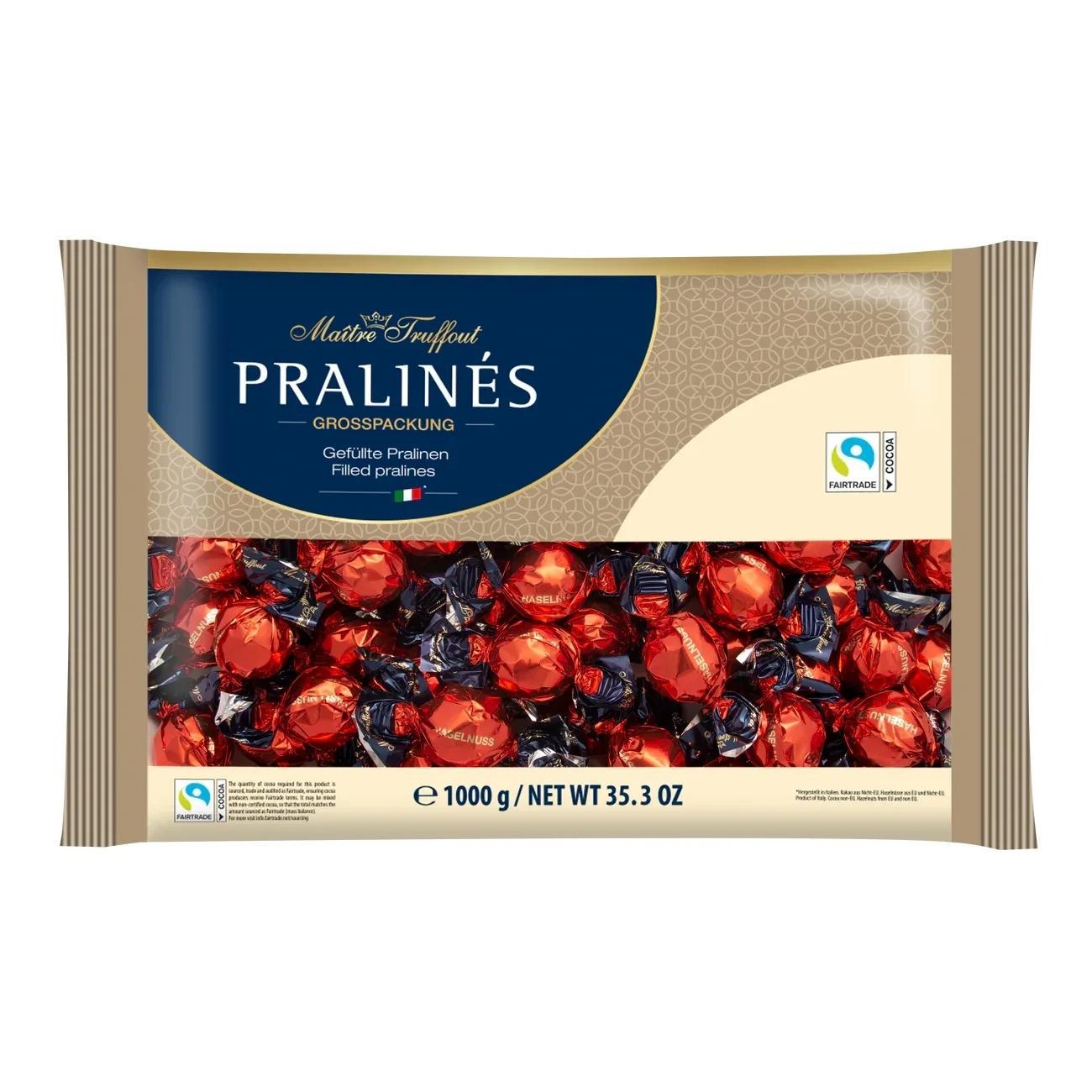 Image of Master Truffout Pralines Red/gold Milk Chocolate With Hazelnut Cream Filling 1 Kg Bag – Delicately Melting Hazelnut Cream Filling