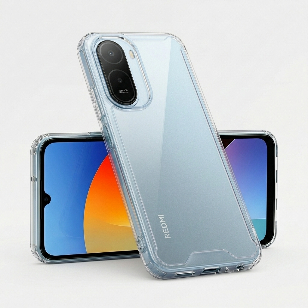 TEMU para Xiaomi Redmi A7 Pro Transparente Antigolpe, Carcasa Reforzada TPU+PC de Resistencia, Protector de Bordes y Esquinas