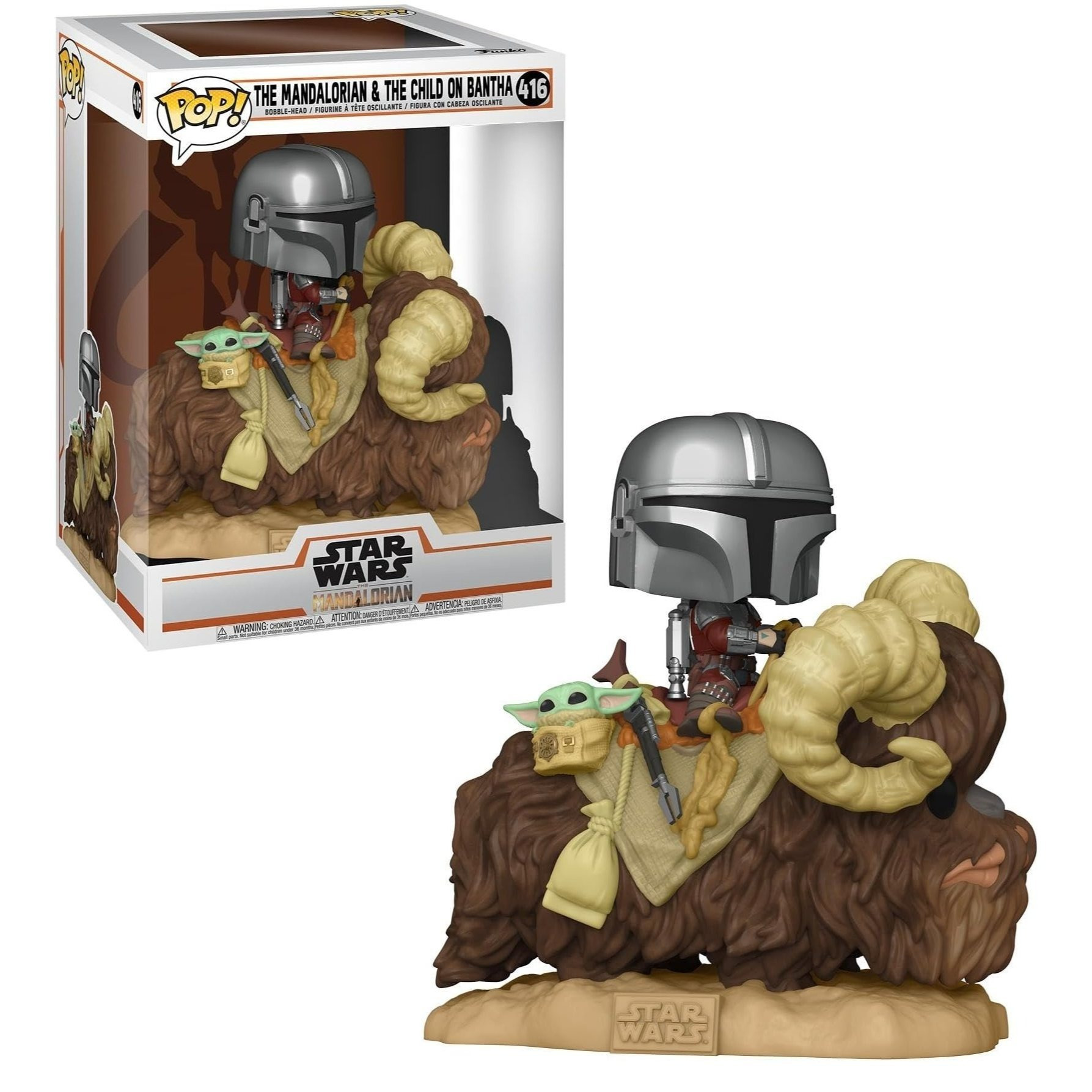 Image of Funko Pop Deluxe Mando On With Grogu The Mandalorian (, Baby Yoda) Star Wars 416