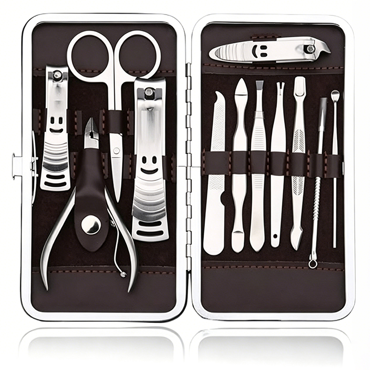 Image of Manicure Set Professional Nail Clippers Kit Pedicure Kit - 12pcs Stainless Steel Nail Care Tools Travel Grooming Kit
