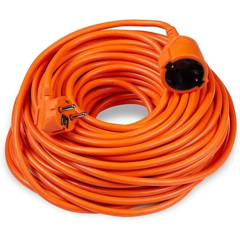 TEMU Câble d'Extension pour Jardin 50/30 m 2×1,5 mm² Orange Épais pour Tondeuse à Gazon, Éclairage de Jardin, Atelier, Outils Électriques, Fêtes de