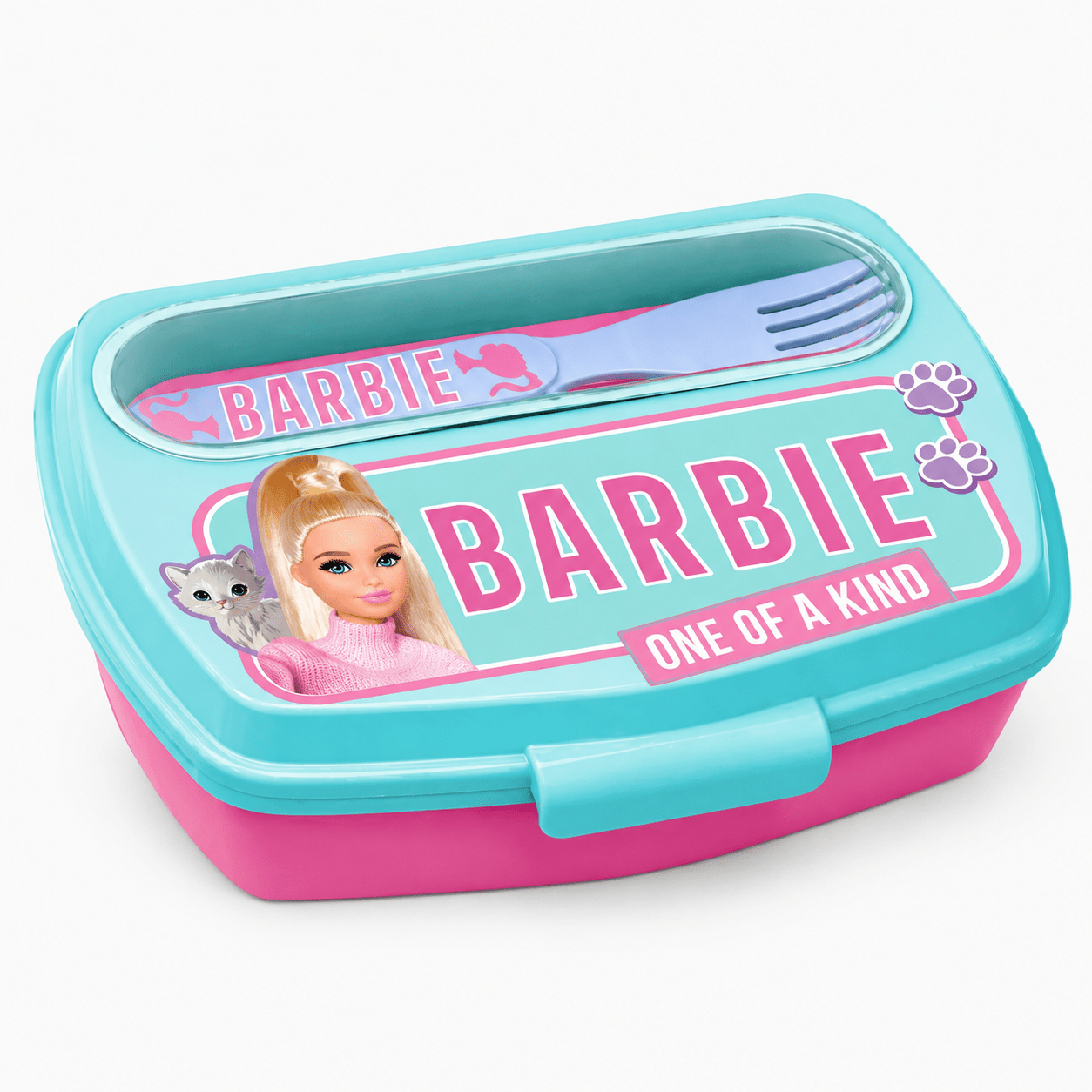 TEMU SET PORTAMERENDA BARBIE CON POSATE �� LUNCH BOX ROSA PORTAPRANZO SCUOLA ASILO LAVABILE RIUTILIZZABILE