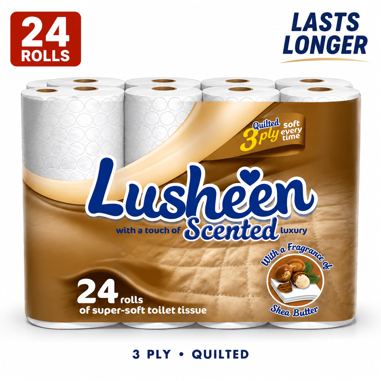 TEMU 24 Rolls Toilet Paper – 150 Sheets Per Roll – Thick 3 Ply – Long Lasting Bulk