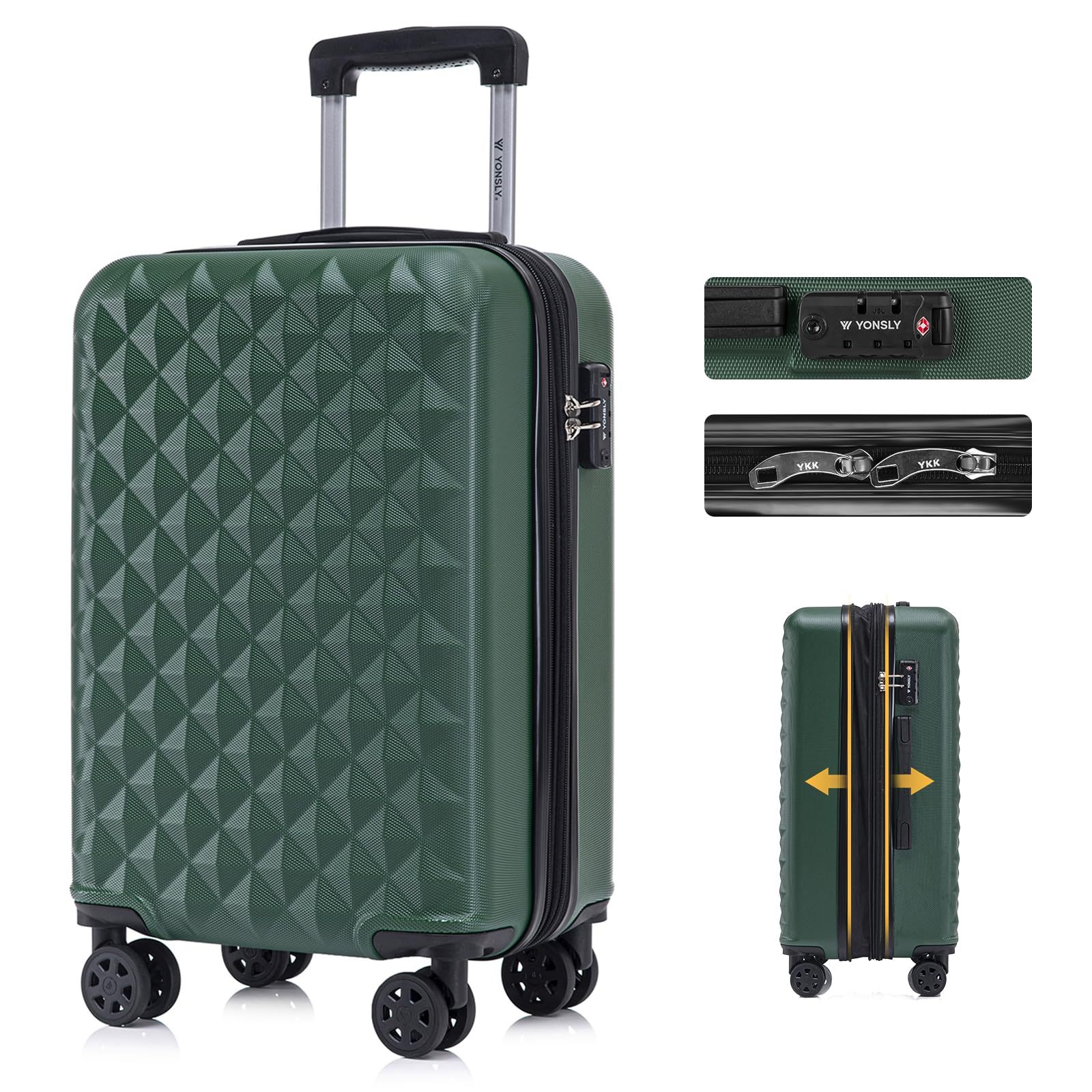 Travel Suitcase, Expandable Hardshell Trolley Case With And High-quality Ykk Zipper, 360° Wheels, Rolling Carry-on Luggage For Travel