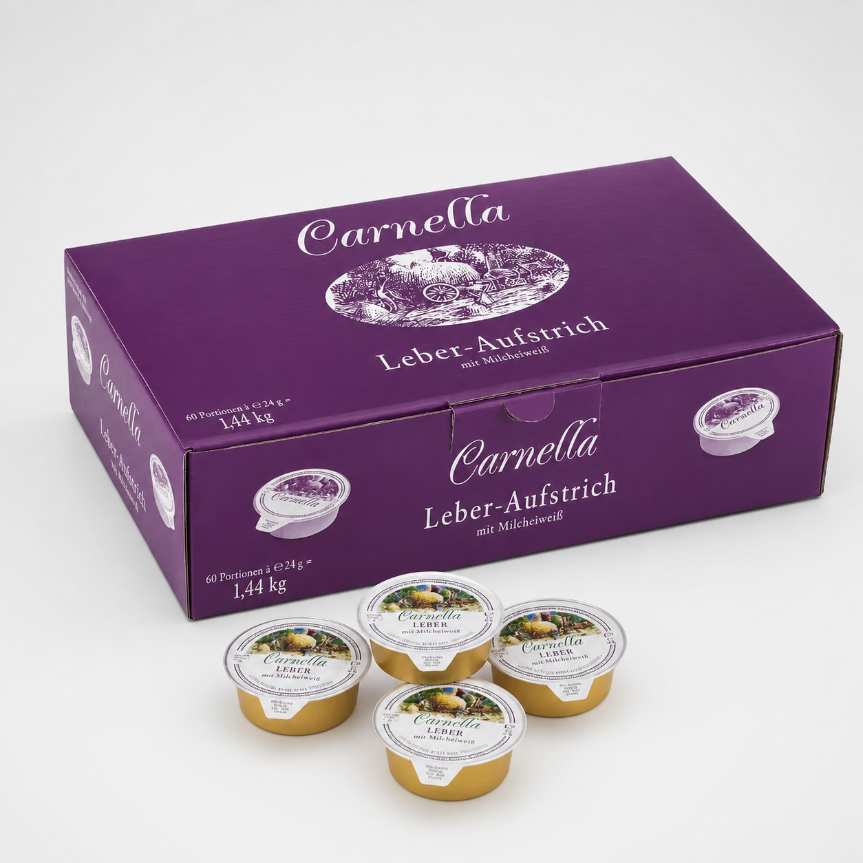 Carnella Liver Pâté – Hearty Spread Sausage – Creamy Texture & Ideal For The Breakfast Buffet – 60 X 24 G Portion Packs