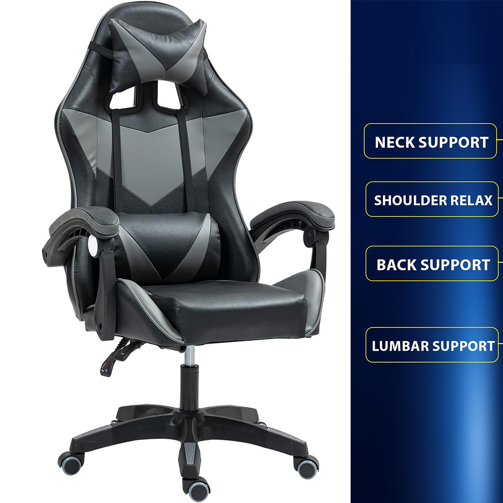 TEMU Ergonomic Office Chair With Lumbar Support Height Adjustable Swivel Computer Desk Chair, Without Footrest, 125kg Weight Capacity, 116cm Total