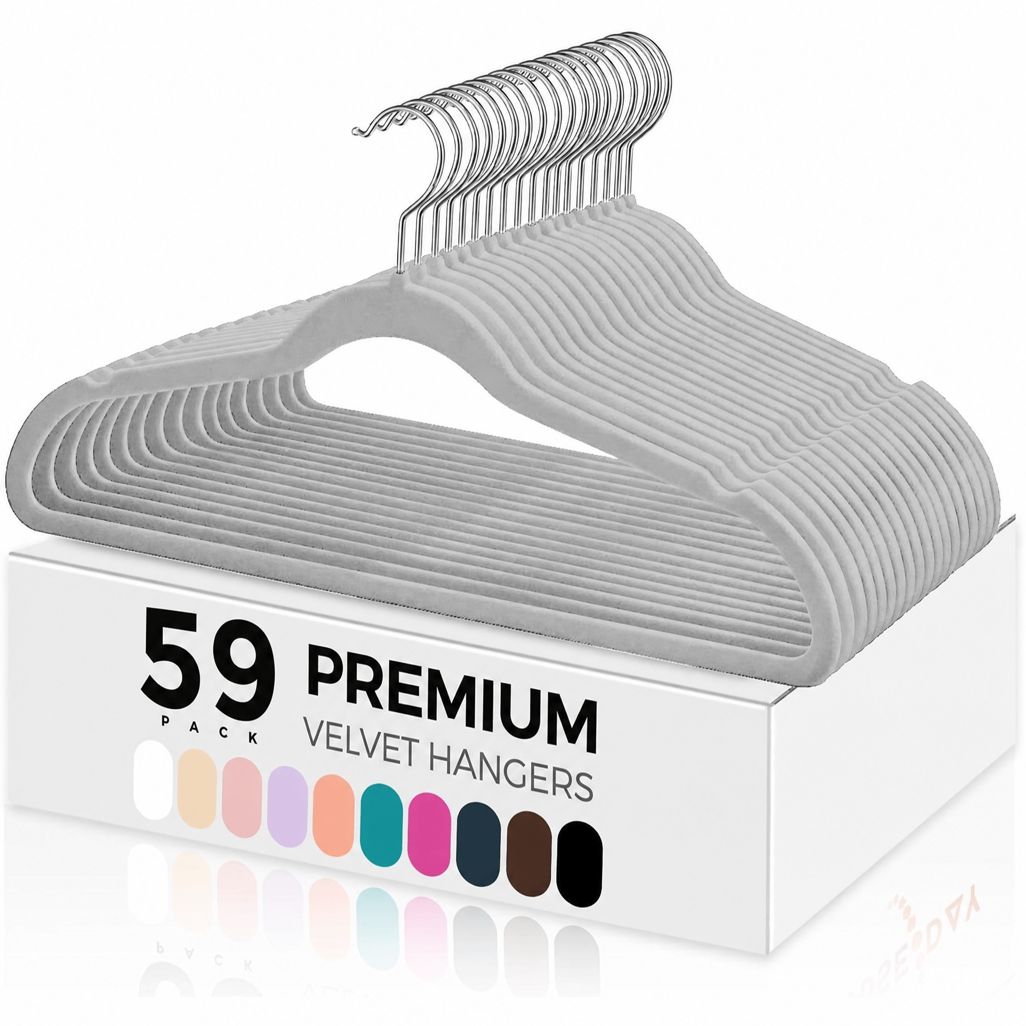 49/59 Pack Hangers, Non-slip Felt Hangers, Space-, Hook Premium Suit Hangers