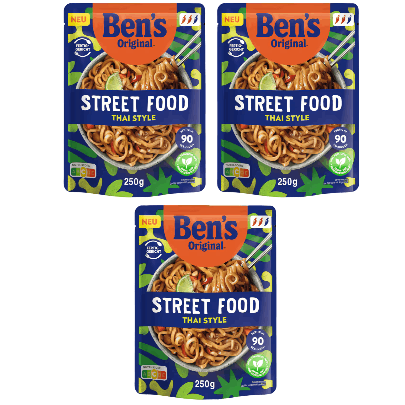 Ben's Original Street Food Thai Style Noodles 3x250g