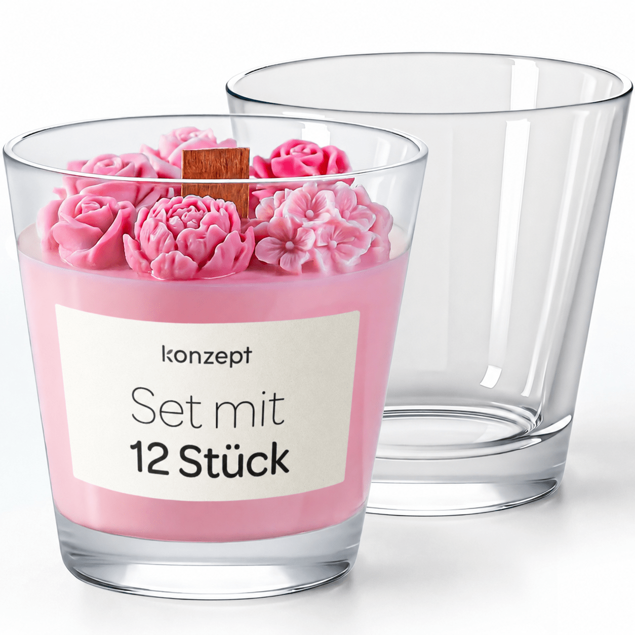 Candle Jars 180 Ml, 8×7 Cm – Set Of Small Glass Jars For Candles, Tea Light Holders, Ideal For Tea Lights, Decoration & Diy Candles