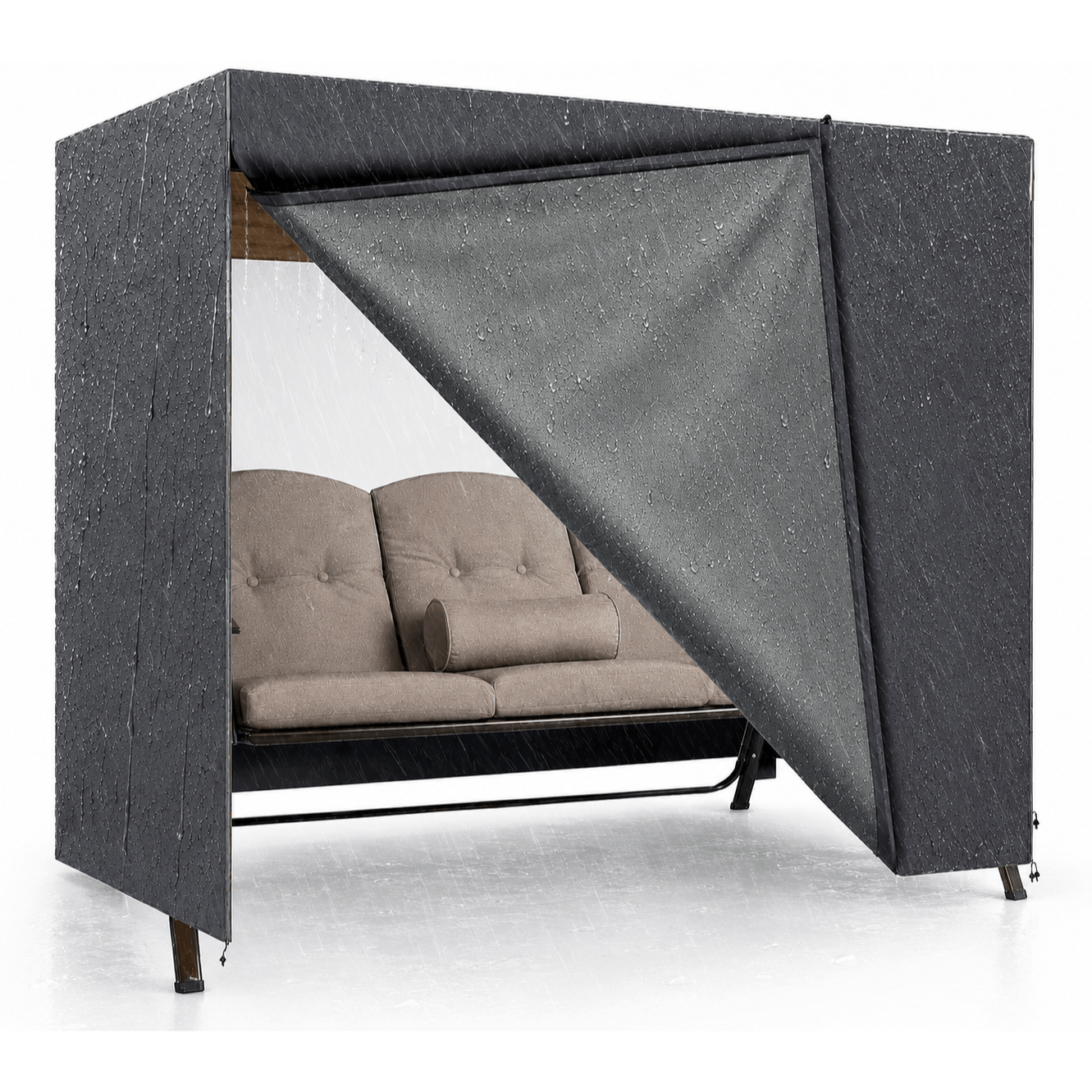 Image of Tk Cover For Swing, Fits 2, 3, Or 4-seater, Waterproof & Windproof & Uv-protection Swing Cover - Tear-resistant Garden Swing Tarp - 210x150x150cm