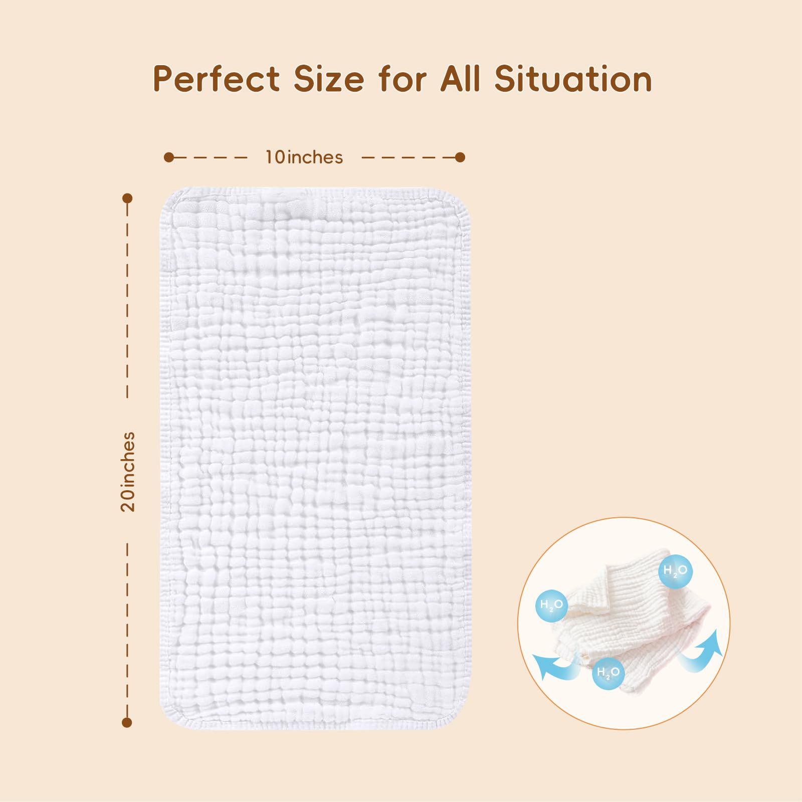 6 Pack Baby Muslin Squares 100% Cotton Cloths
