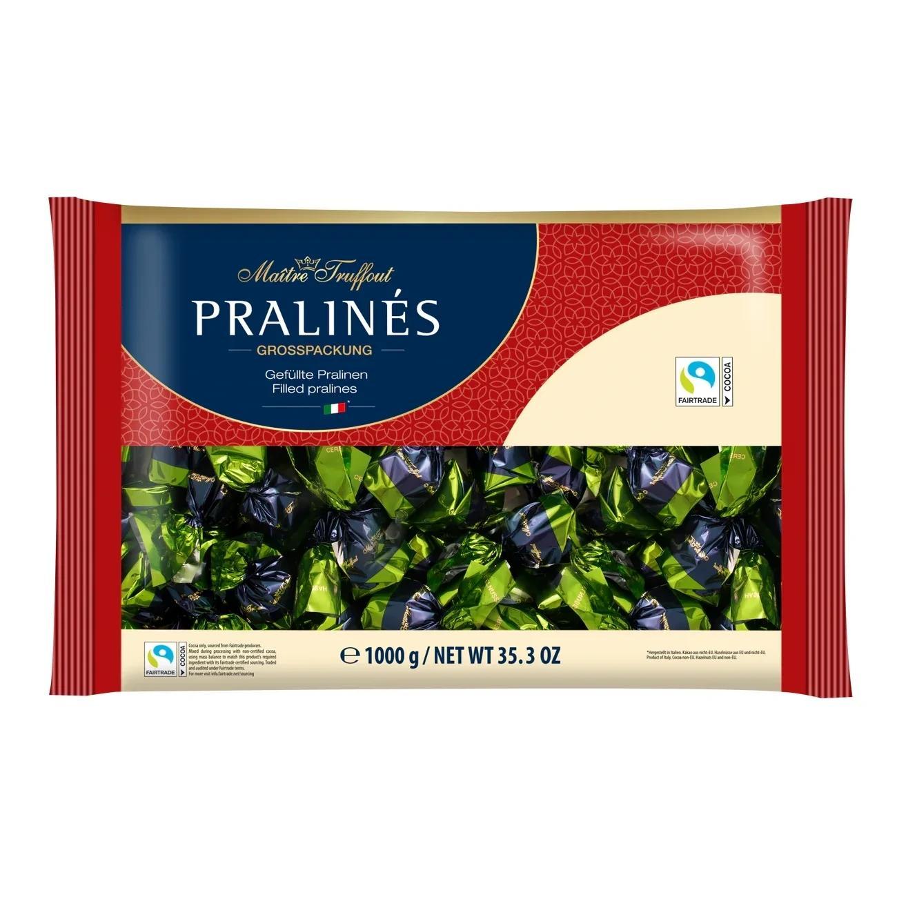 Image of Maître Truffout Milk Chocolate Pralines With Hazelnut & Cereals – 1 Kg Bag – Delicately Melting Hazelnut Cream And Cereal Filling