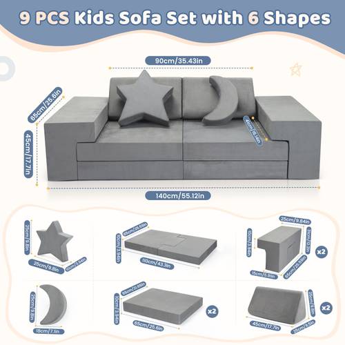 canapé pour enfants, 14 pièces de mousse pour canapé enfant, canapé pour enfants, lit canapé pliable pour enfants