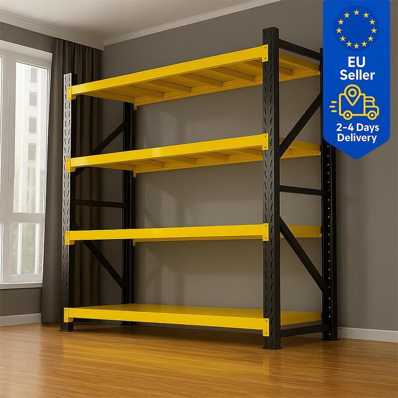 Heavy-duty Metal Shelving Unit With 4 Tiers For Garage, Storage Room, Or Workshop – Load Capacity 400/800/1200 Kg, Adjustable Shelves, Easy Assembly, Widths, 2 M Height, Cm Depth