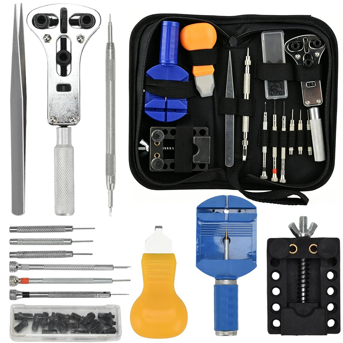 Image of Watch Tool Watch Repair Set， Watch Repair Kit For Watches Battery Change Watch Strap Tool With Watch Strap Remover Watch Opener Spring Bar Tool