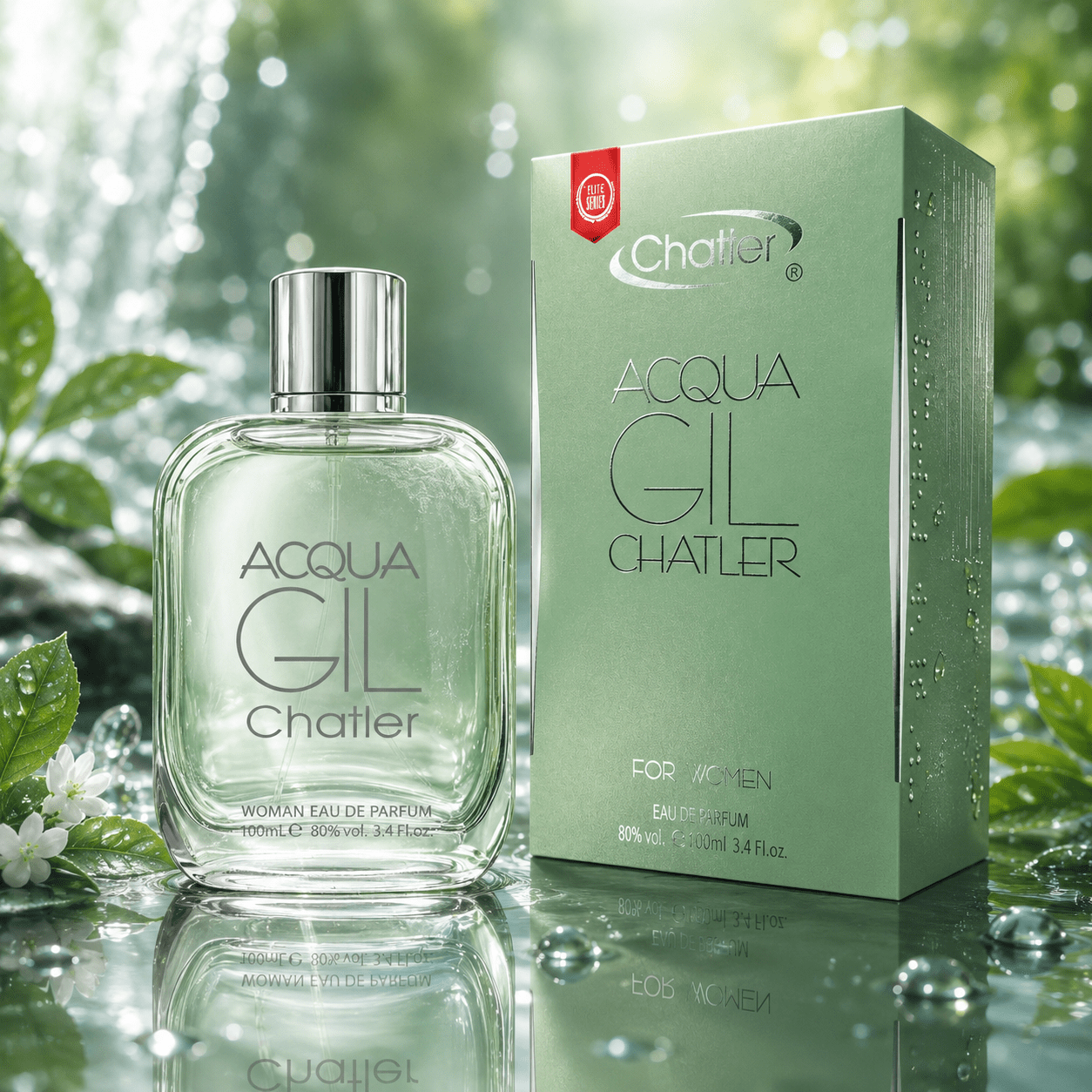 Everlyx - Acqua Gil Perfume By Chatler For Women 100 Ml - Fresh And Marine Fragrance With Aquatic, Citrus, And White Flower Notes That Purity And Natural Energy - Ideal For Warm Or Daily Use.
