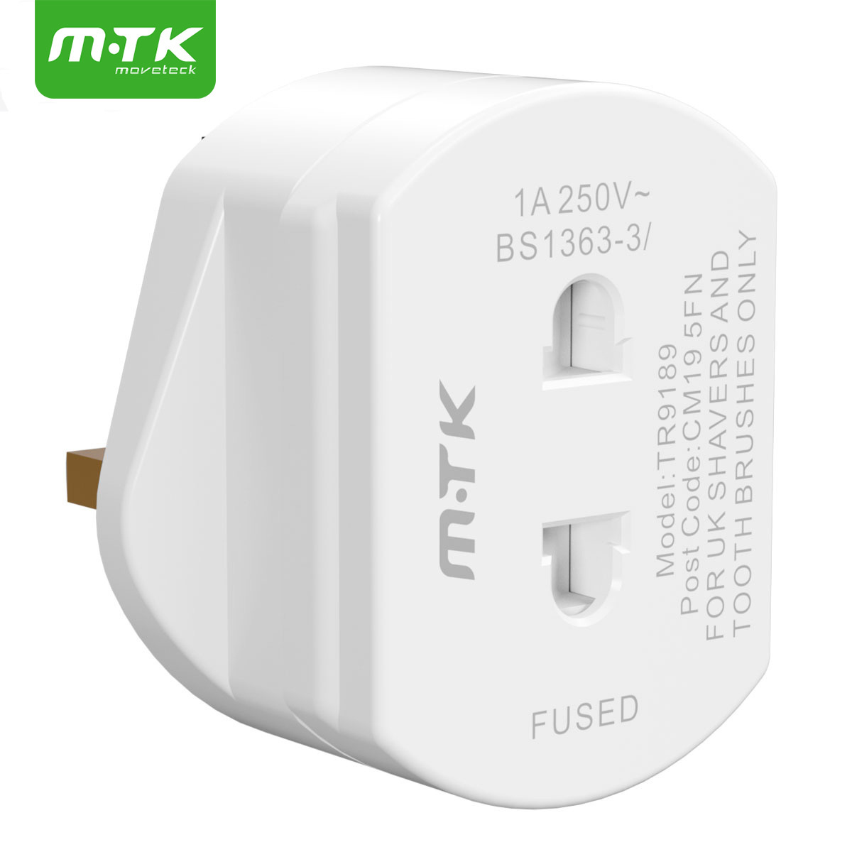 TEMU Uk Toothbrush And Shaver Adapter Plug, 2-pin To 3-pin Converter, 1a, Compact And Stylish, Design, Plug Specifically For Electric Shavers And