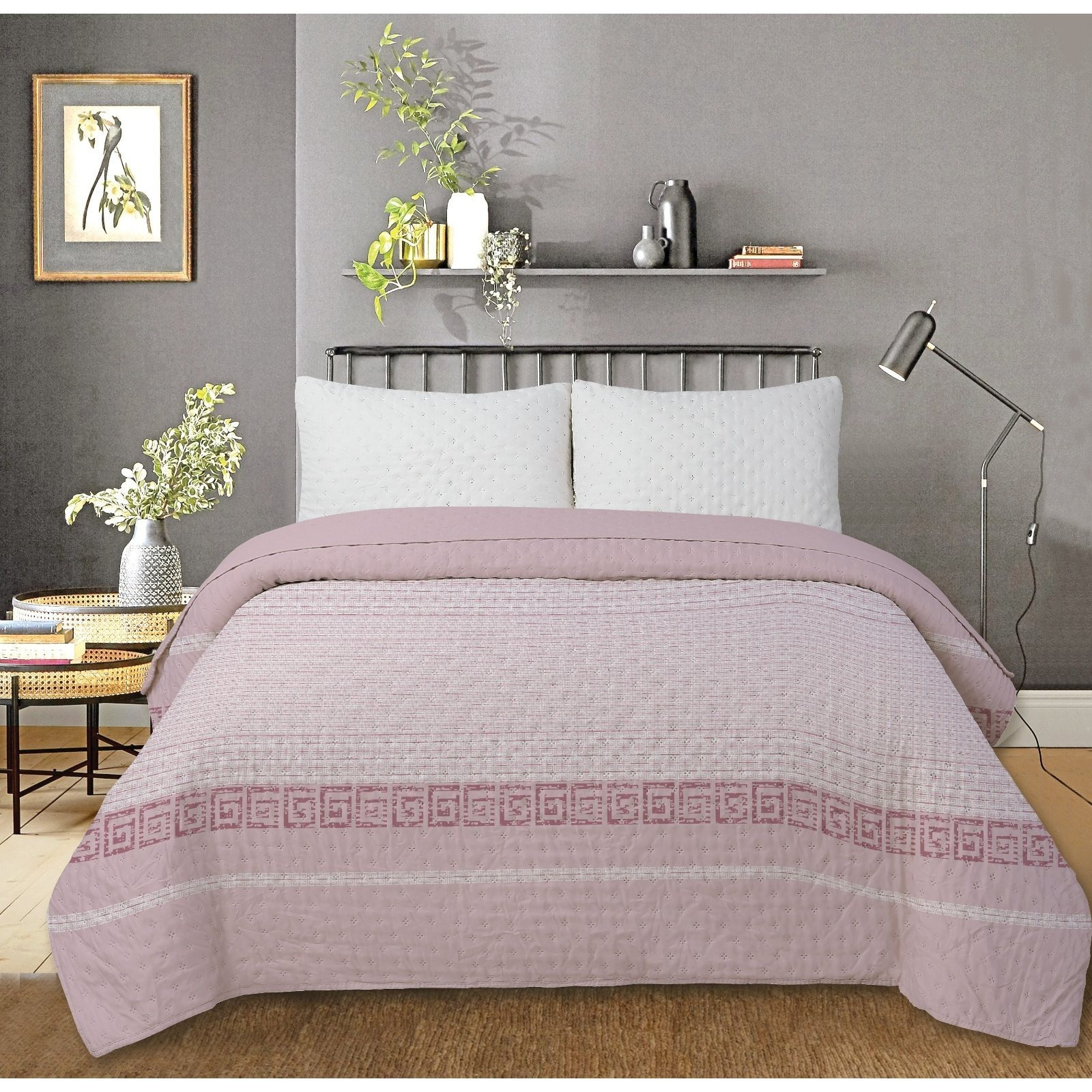 TEMU Cubrecama Reversible (230X250Cm) - Microfibra al - Diseño Geométrico 2-En-1 - Disponible en Elegantes - Sin Fundas de Almohada