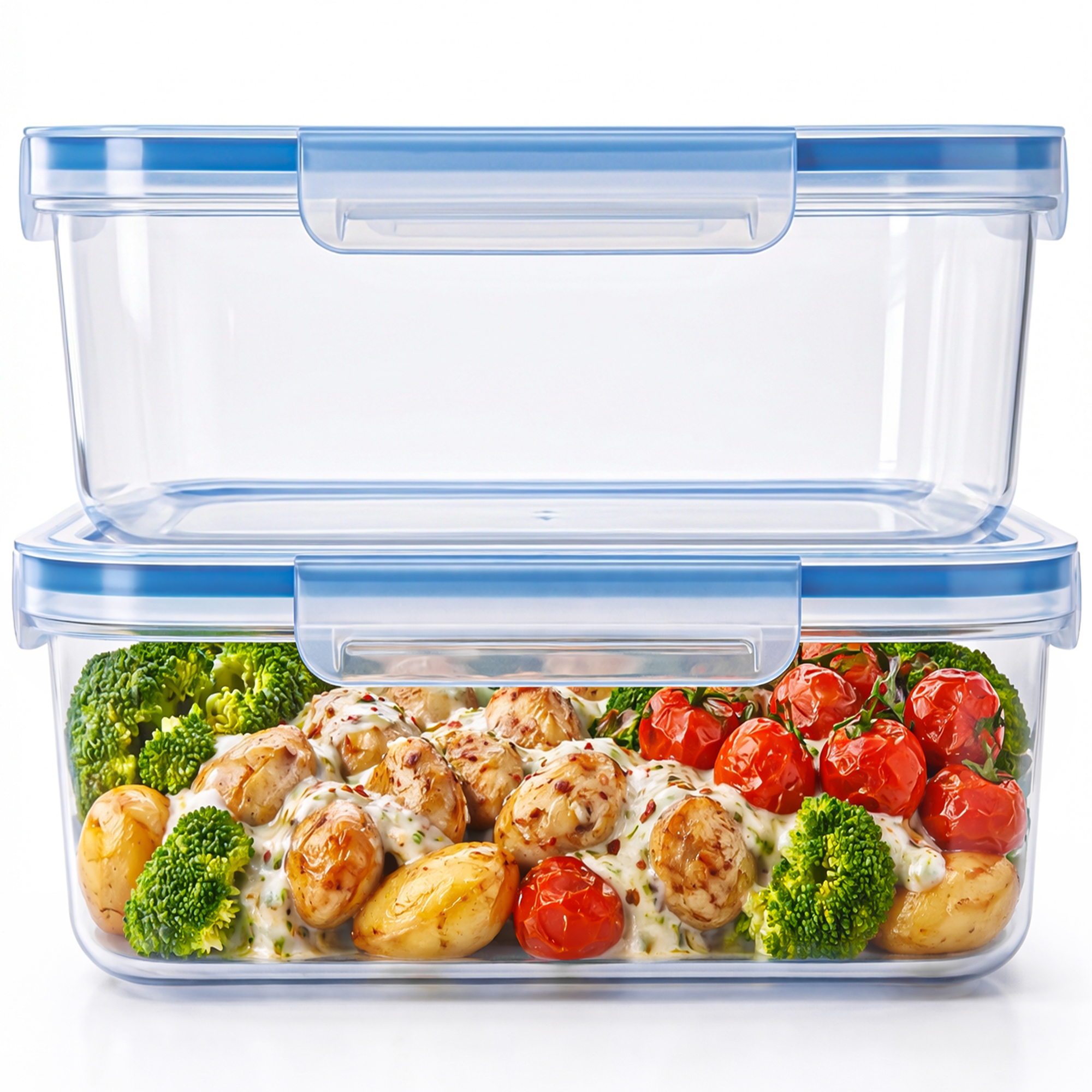 Image of Airtight Storage Containers With Lids 2l Meal Prep Boxes Bpa-free, Transparent Kitchen Organizer