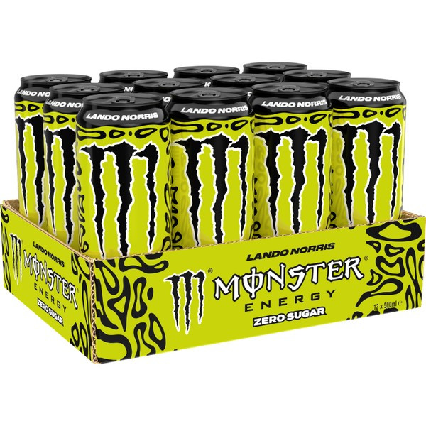 Image of 12-pack Monster Energy Lando Norris 0 Sugar, 500ml, Includes Disposable Deposit Energy Drink