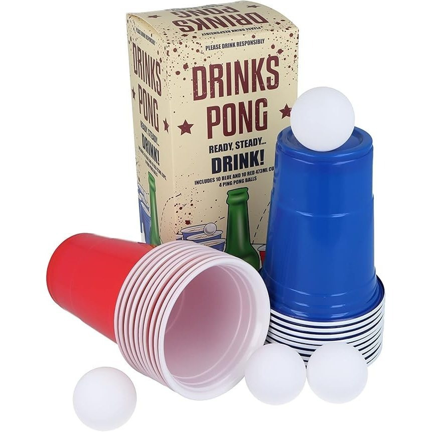TEMU Beer -piece Set 10 Blue And 10 Red Plastic Cups Bar Games For Students Birthday Parties Hen Party Stag Do Summer Fun Drinking Game Games For