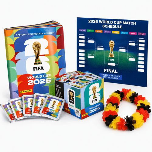 tk xxl sammelset weltmeisterschaft 2026 – inkl. panini stickeralbum zum einkleben mit stickern, spielplan und deutschland blumenkette