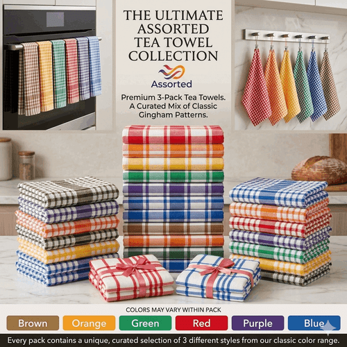 extra large 100 cotton tea towels assorted set soft absorbent lint dish towels multi purpose cleaning bar towels
