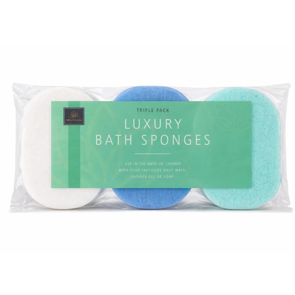 3pk Multicolour Soft Bath Sponges for Daily Use