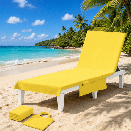 sand lounger towel cover with pockets carry bag lightweight microfibre polyester quick dry absorbent beach chair cover 215x75cm portable pool travel mat uk brand local warehouse